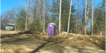 A1 Portable Toilet delivers portable toilets to a new construction job site in Tolland Connecticut!